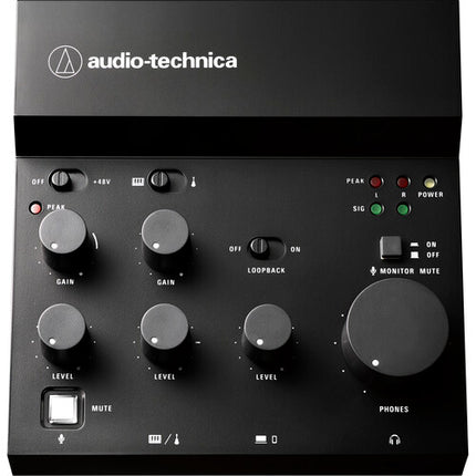 Audio-Technica AT-UMX3 Mezclador USB para Podcasting 3 Canales USB-C Negro