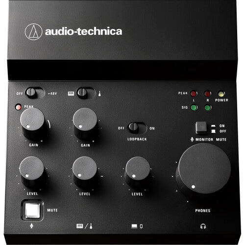 Audio-Technica AT-UMX3 Mezclador USB para Podcasting 3 Canales USB-C Negro