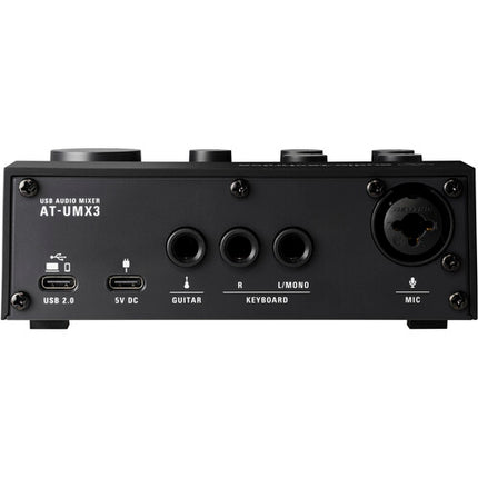 Audio-Technica AT-UMX3 Mezclador USB para Podcasting 3 Canales USB-C Negro