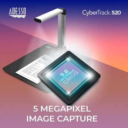 Adesso CyberTrack 520 Cámara Documentos 5MP 2592x1944 Resolución LED Integrado