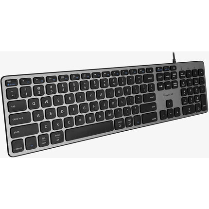 Macally Teclado USB-C Completo con Hub 3 Puertos para Mac 107 Teclas