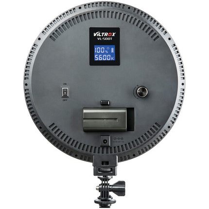 Viltrox VL-500T Luz LED Redonda Bicolor 3300-5600K 2000 Lúmenes Pantalla LCD Adaptador Ajustable