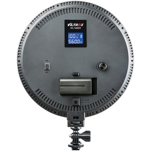 Viltrox VL-500T Luz LED Redonda Bicolor 3300-5600K 2000 Lúmenes Pantalla LCD Adaptador Ajustable