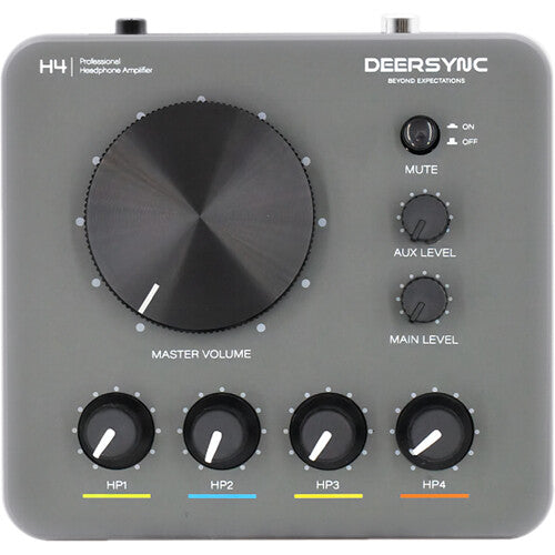 DEERSYNC H4 Amplificador Profesional de Auriculares 4 Canales y Controles Independientes