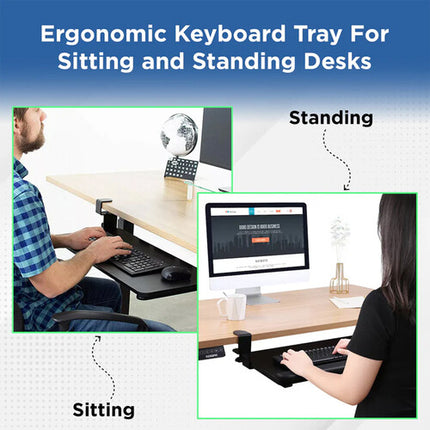 Uncaged Ergonomics KT4 Bandeja de Teclado Bajo Escritorio Ajustable 15° 6.6" Altura