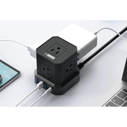 Uncaged Ergonomics Cube Protector Contra Sobretensiones 9 Salidas 320 Julios