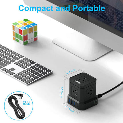 Uncaged Ergonomics Cube Protector Contra Sobretensiones 9 Salidas 320 Julios