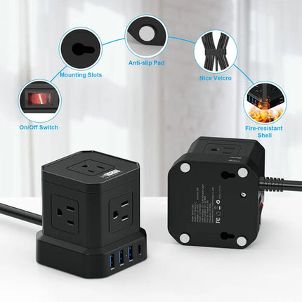 Uncaged Ergonomics Cube Protector Contra Sobretensiones 9 Salidas 320 Julios