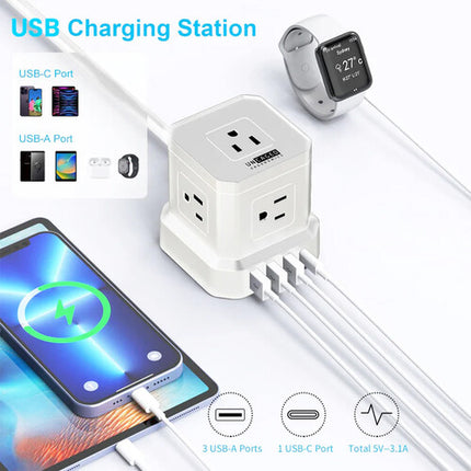 Uncaged Ergonomics Cube Regleta Protectora 9 Salidas 320 Julios Blanca