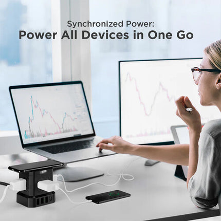 Uncaged Ergonomics Cube Regulador de Voltaje con Carga Inalámbrica 15W y 9 Salidas