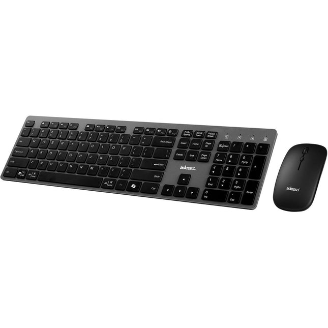 Adesso EasyTouch 730 Teclado con Ratón Negro con Conector USB-C y Llaves Scissor