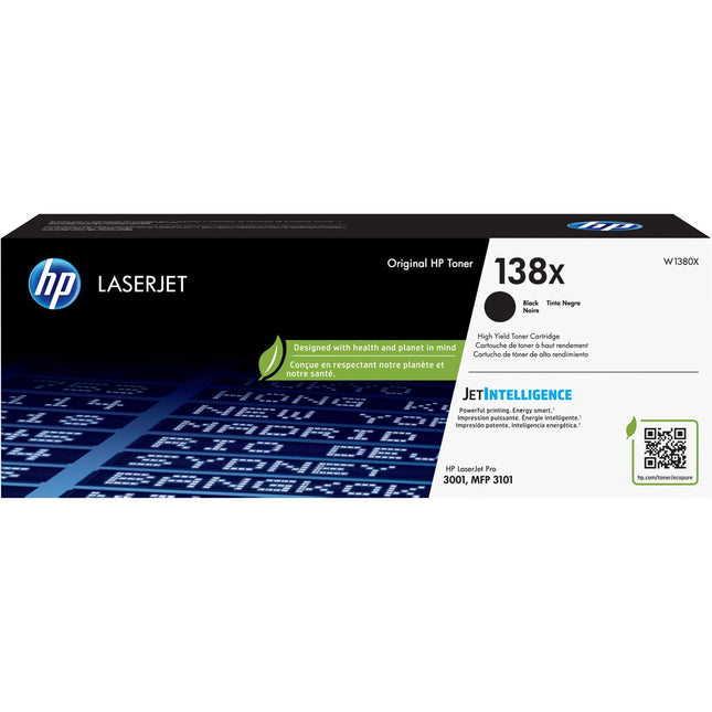 HP 138X Cartucho de Tóner Negro Alta Capacidad 4000 Páginas para LaserJet Pro 3001dw y MFP 3101fdwe
