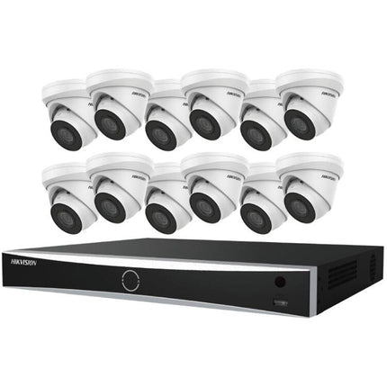 Hikvision EKI-K164T812A NVR 16 canales 12MP con 4TB HDD y kit 12 cámaras turret 8MP