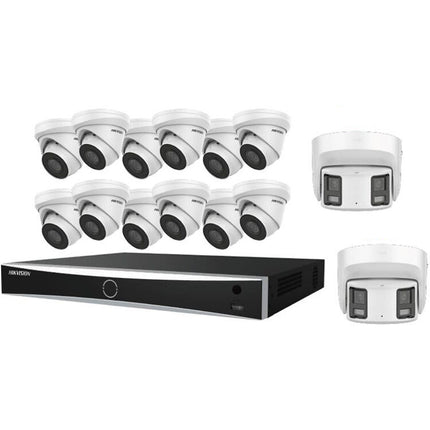 Hikvision EKI-K164T814A NVR 16 canales 12MP 4TB HDD kit 14 cámaras 8MP exterior IP67