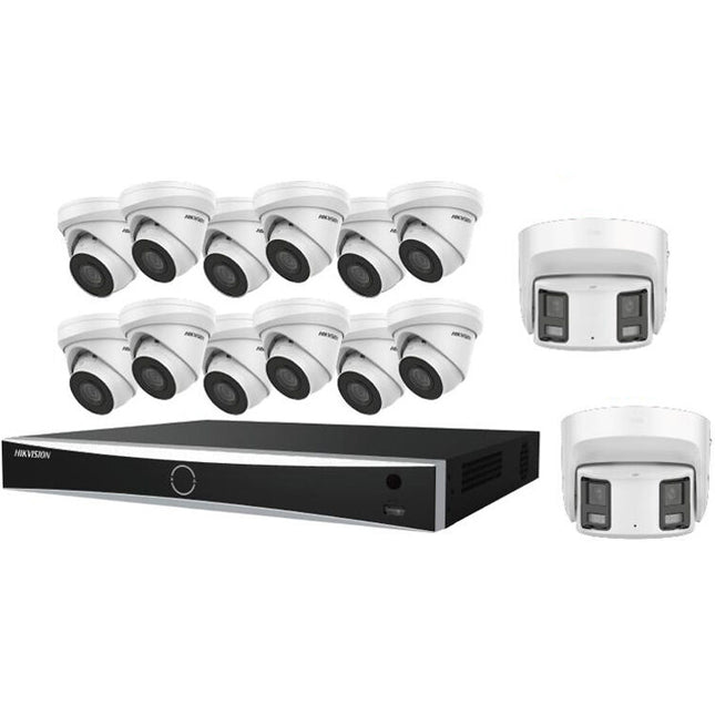 Hikvision EKI-K164T814A NVR 16 canales 12MP 4TB HDD kit 14 cámaras 8MP exterior IP67