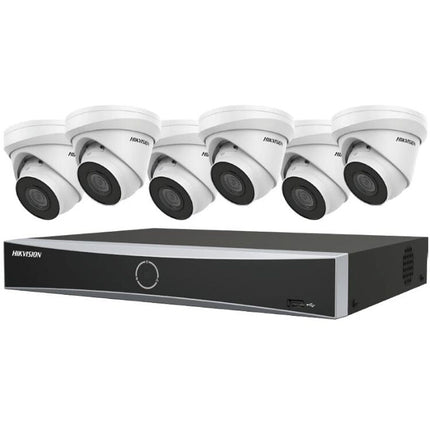 Hikvision EKI-K82T86A NVR 8 Canales 12MP 2TB HDD y 6 Cámaras 8MP Turret