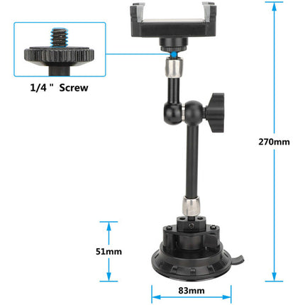 CAMVATE Soporte para Teléfono con Ventosa Brazo Mágico 7.9" Clamp 2.4 a 3.6"