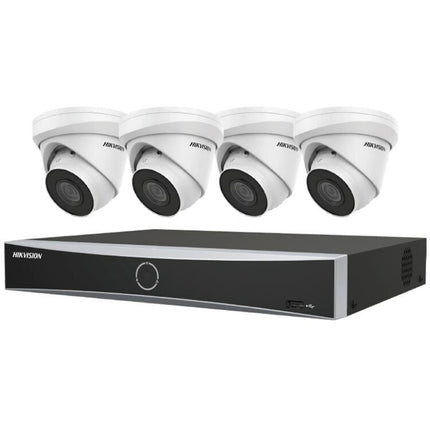 Hikvision EKI-K42T84A NVR de 4 Canales 12MP 2TB con 4 Cámaras Turret 8MP IP67