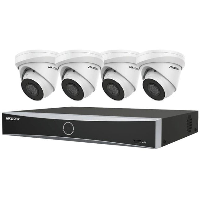 Hikvision EKI-K42T84A NVR de 4 Canales 12MP 2TB con 4 Cámaras Turret 8MP IP67