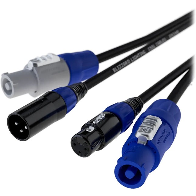 Blizzard Cool Cable powerCON y DMX 3 Pines Cable Combo 15 pies 14 AWG Capa Baja