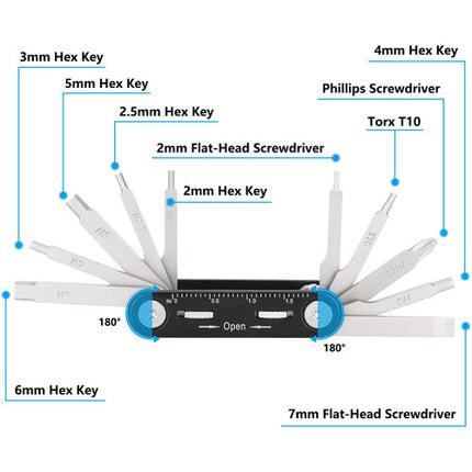 CAMVATE Multi-Herramienta Plegable con 6 Llaves Allen y Destornilladores