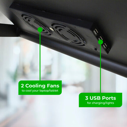 Uncaged Ergonomics WorkEZ Soporte Ajustable para Portátil con 3 USB y 22" de Extensión