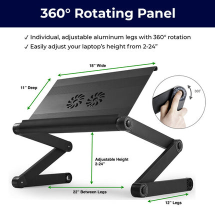 Uncaged Ergonomics WorkEZ Soporte Ajustable para Portátil con 3 USB y 22" de Extensión