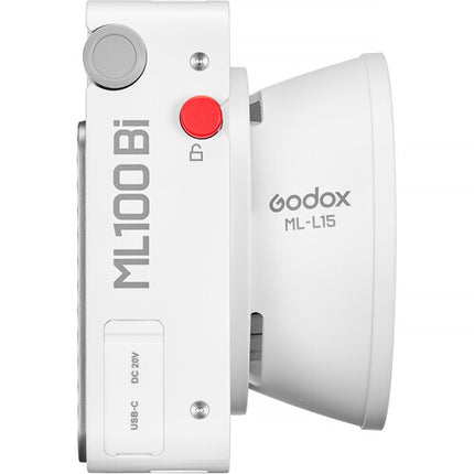 Godox ML100Bi Luz LED Bicolor Portátil 3670 Lux 2800-6500K con Reflector de Lente 15°