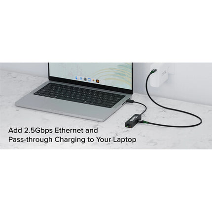 Plugable Adaptador Ethernet 2.5 Gigabit a USB-C con carga 100W