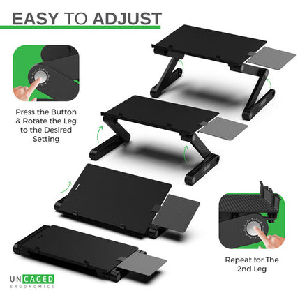 Uncaged Ergonomics WorkEZ Soporte para teclado 18 pulgadas ajustable negro