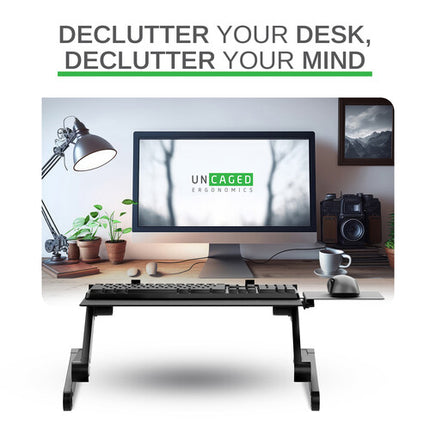 Uncaged Ergonomics WorkEZ Soporte para teclado 18 pulgadas ajustable negro