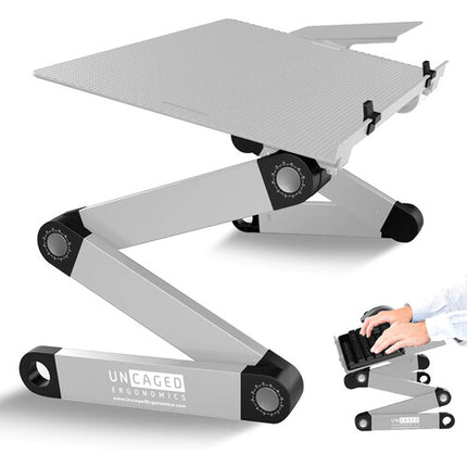Uncaged Ergonomics WorkEZ Soporte para Teclado Plata Panel 18 Pulgadas Ajustable Altura 18 Pulgadas