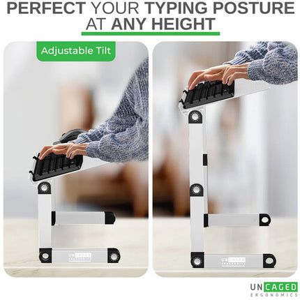 Uncaged Ergonomics WorkEZ Soporte para Teclado Plata Panel 18 Pulgadas Ajustable Altura 18 Pulgadas