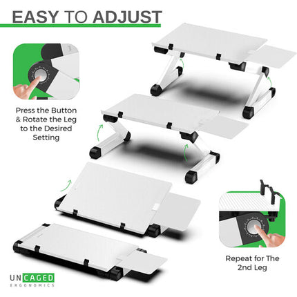 Uncaged Ergonomics WorkEZ Soporte para Teclado Plata Panel 18 Pulgadas Ajustable Altura 18 Pulgadas