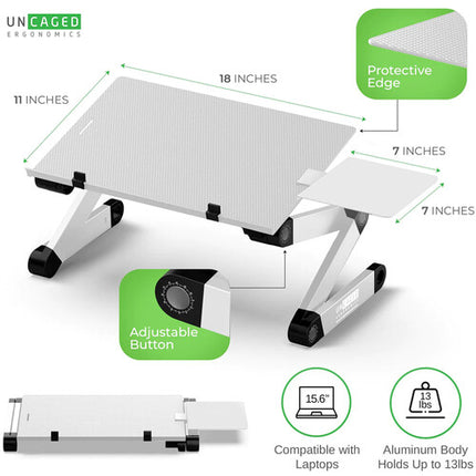 Uncaged Ergonomics WorkEZ Soporte para Teclado Plata Panel 18 Pulgadas Ajustable Altura 18 Pulgadas