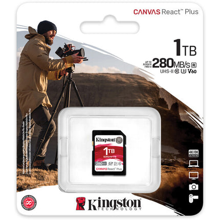 Kingston 1TB Canvas React Plus Tarjeta de Memoria SDXC UHS-II 280MB s lectura 150MB s escritura