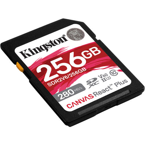 Kingston 256GB Canvas React Plus Tarjeta de Memoria SDXC UHS-II 280 MB/s Lectura 150 MB/s Escritura