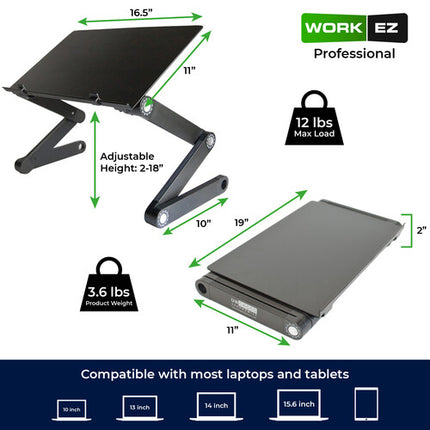 Uncaged Ergonomics WorkEZ Soporte para Laptop Ajustable hasta 18" Negro