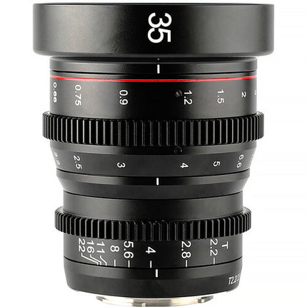 Meike Super 35 Mini Prime T2.2 Kit 5 Lentes 10 25 35 50 85mm con Estuche para Canon RF