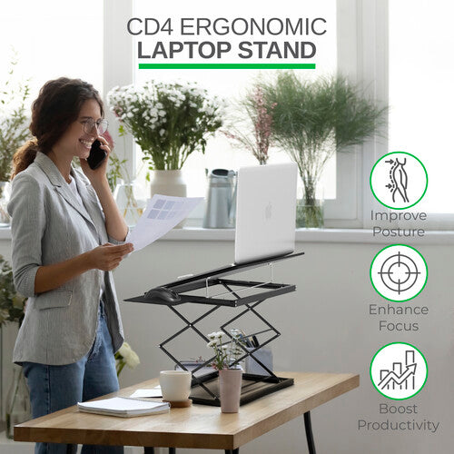 Uncaged Ergonomics Soporte de Metal Ajustable para Laptop 16" con Plataforma y Bolsa