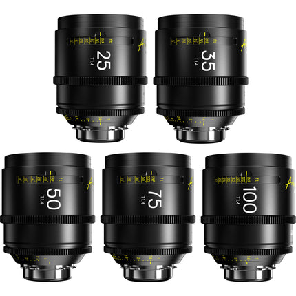 DZOFilm Arles FF/VV Prime Set de 5 lentes cine T1.4 25 100mm con estuche rígido