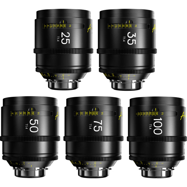 DZOFilm Arles FF/VV Prime Set de 5 lentes cine T1.4 25 100mm con estuche rígido