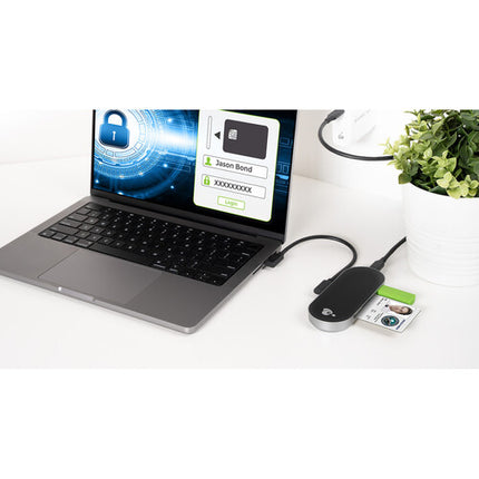 IOGEAR GUH3C200TAA Hub USB-C Lector CAC con Power Delivery 100W TAA