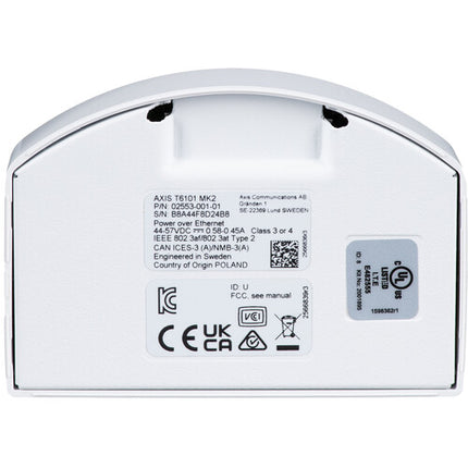 Axis Communications T6101 Mk II Interfaz Audio y Entrada/Salida PoE 802.3af/at