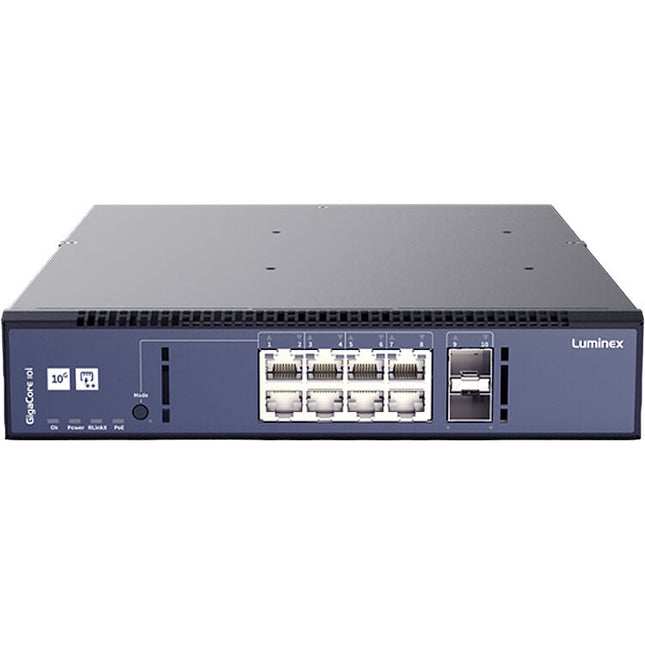Luminex GigaCore 10i Switch AV Gestionado 10 Puertos PoE++ 150W 56 Gb/s