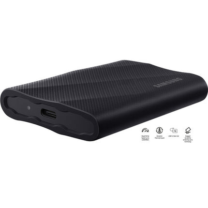 Samsung 4TB T9 SSD portátil Negra 2000 MB/s USB-C 3.2 Gen 2x2 con cables incluidos