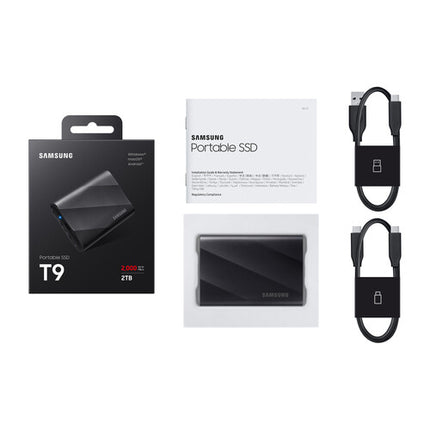 Samsung 2TB T9 SSD Portátil 2000 MBs USB-C 3.2 Gen 2x2 Negro