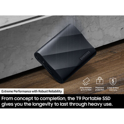 Samsung 2TB T9 SSD portátil Negro USB-C 3.2 Gen 2x2 2000 MB/s