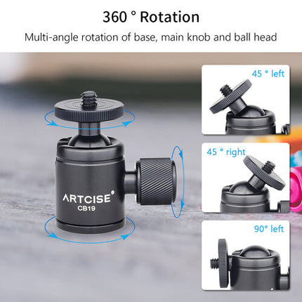 ARTCISE CB19 Mini Cabezal esférico Capacidad 3kg Base 1.1 pulgadas Bloqueo integrado
