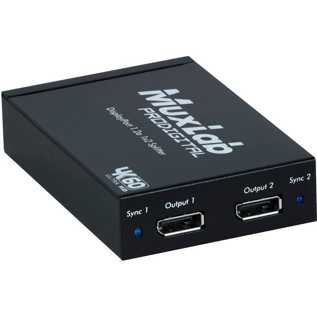 MuxLab 1x2 UHD 4K Divisor DisplayPort 1 Entrada 2 Salidas con Audio